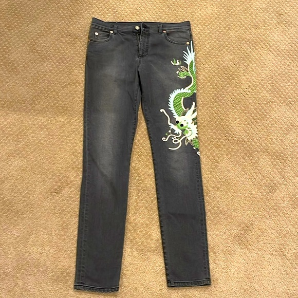 Gucci Denim - Low Rise Skinny Gucci Dragon Jeans - 28